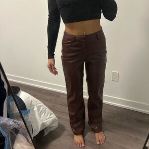 Dynamite burgundy Leather Pants new with tags size 2